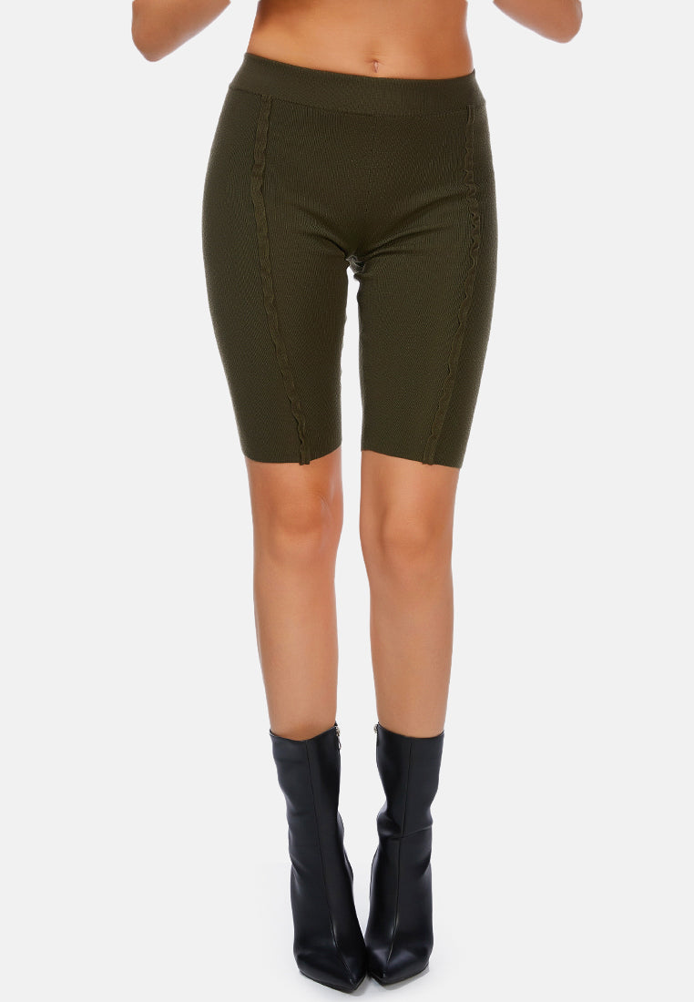 high waist biker shorts#color_olive