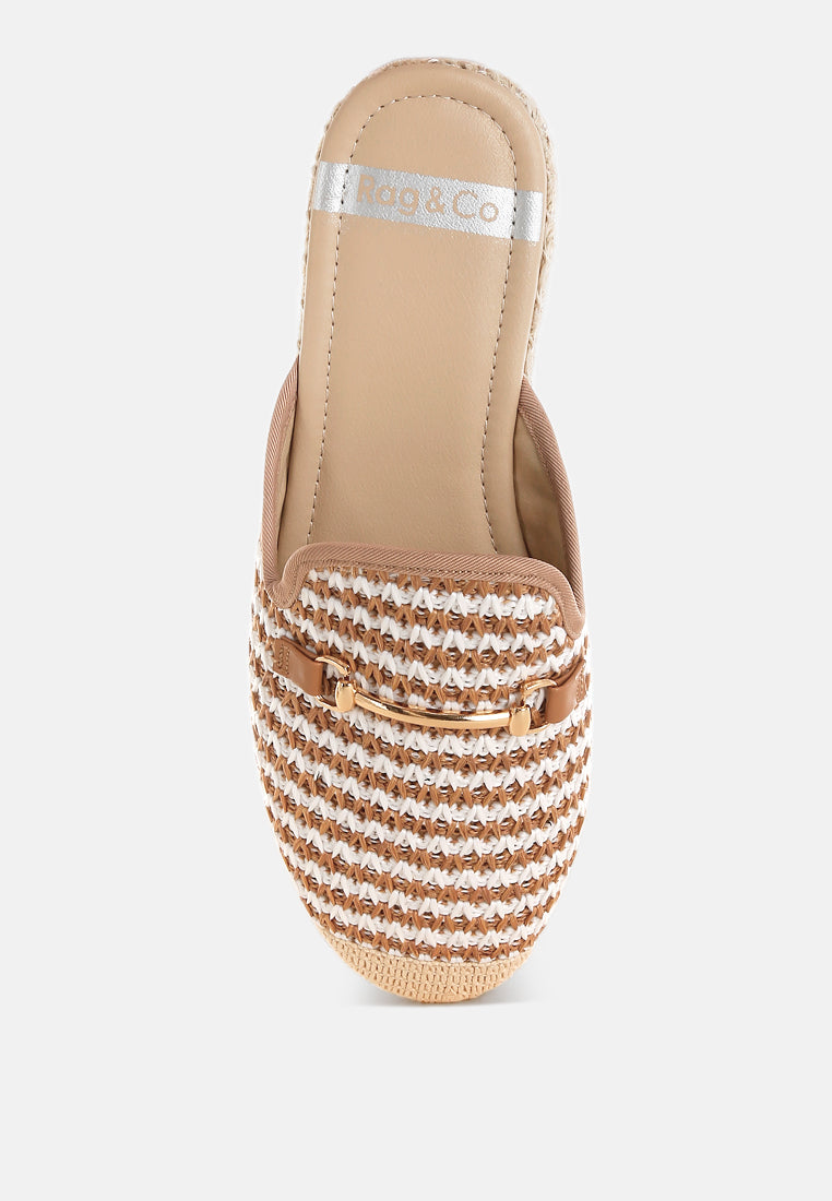 himari raffia slip-on mules by ruw#color_brown