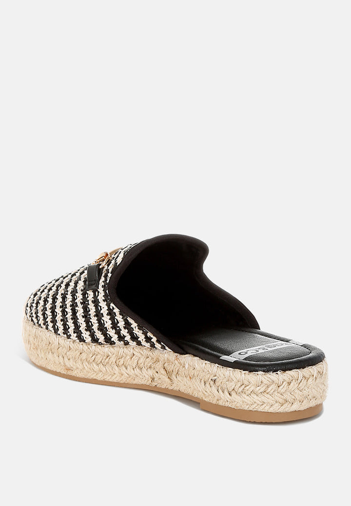himari raffia slip-on mules by ruw#color_black
