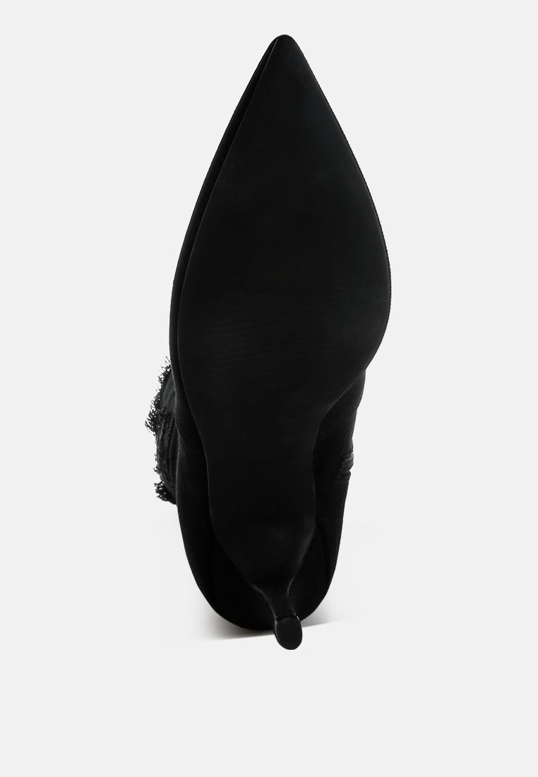 distressed denim mid-calf boots by ruw#color_black-denim