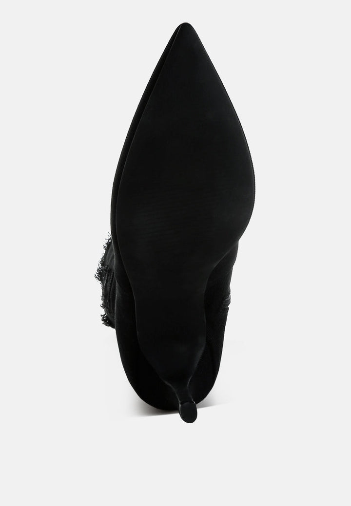 distressed denim mid-calf boots by ruw#color_black-denim