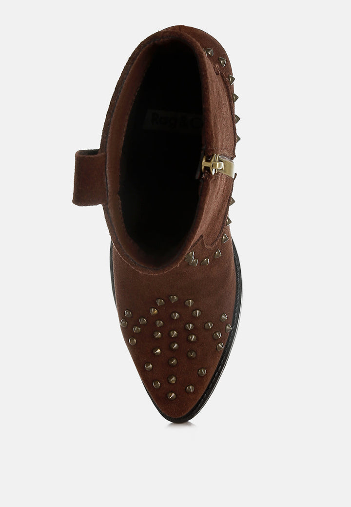 studs embellished cowboy boots by ruw#color_brown