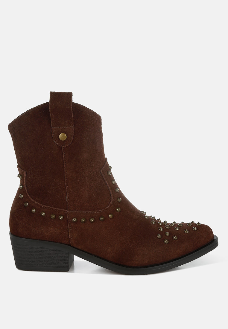 studs embellished cowboy boots by ruw#color_brown