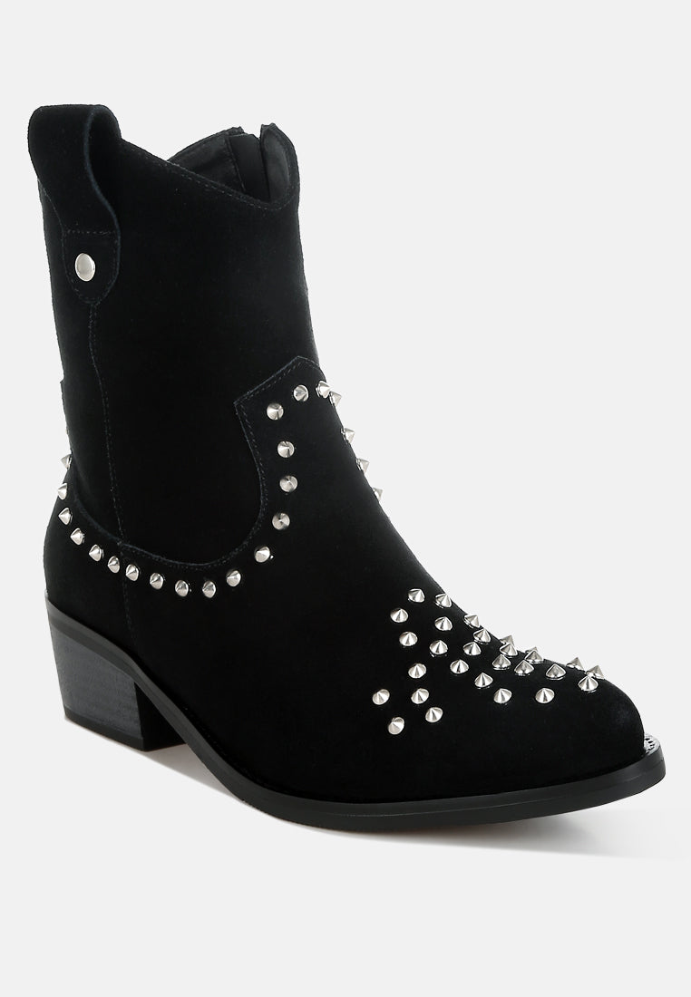 studs embellished cowboy boots by ruw#color_black