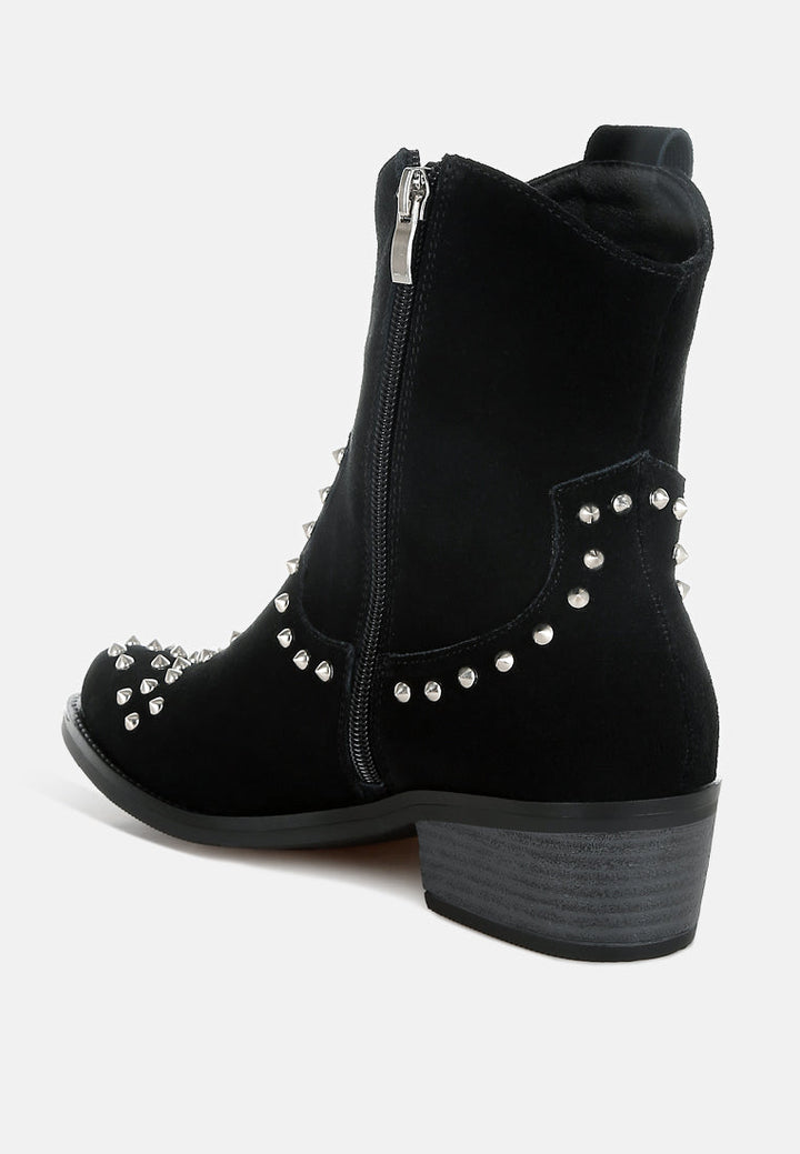 studs embellished cowboy boots by ruw#color_black