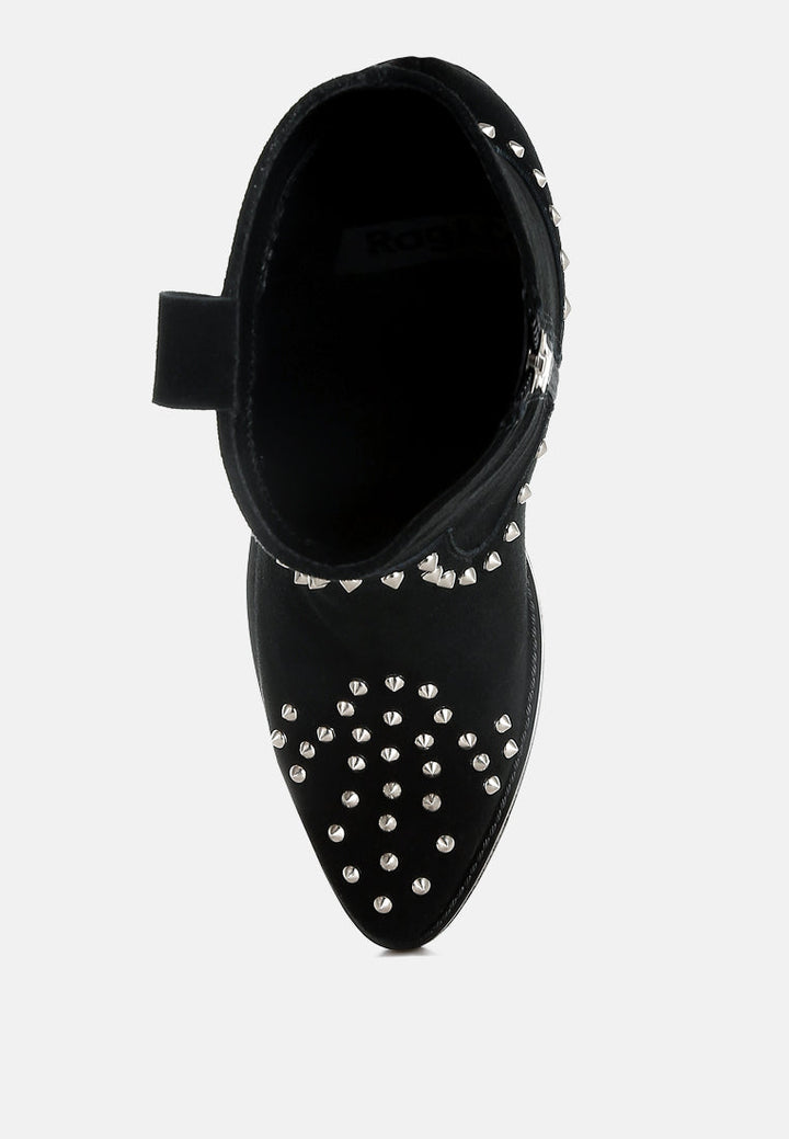studs embellished cowboy boots by ruw#color_black
