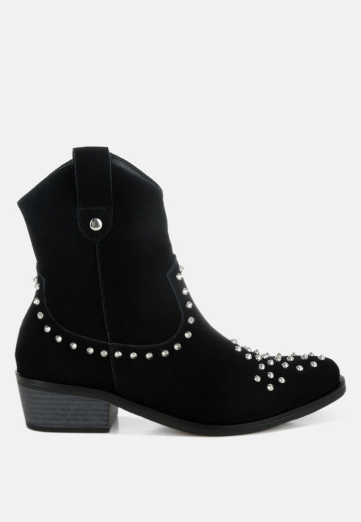 studs embellished cowboy boots by ruw#color_black