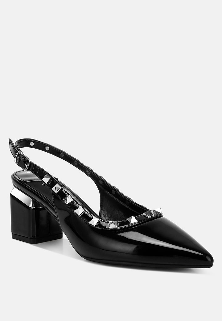 stud embellished slingback sandals by ruw#color_black