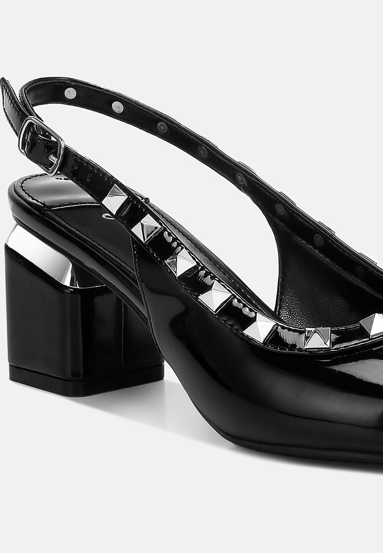 stud embellished slingback sandals by ruw#color_black