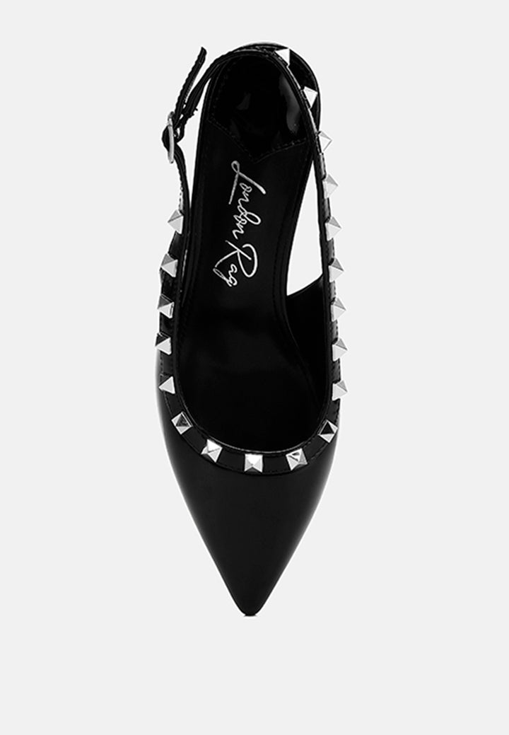 stud embellished slingback sandals by ruw#color_black
