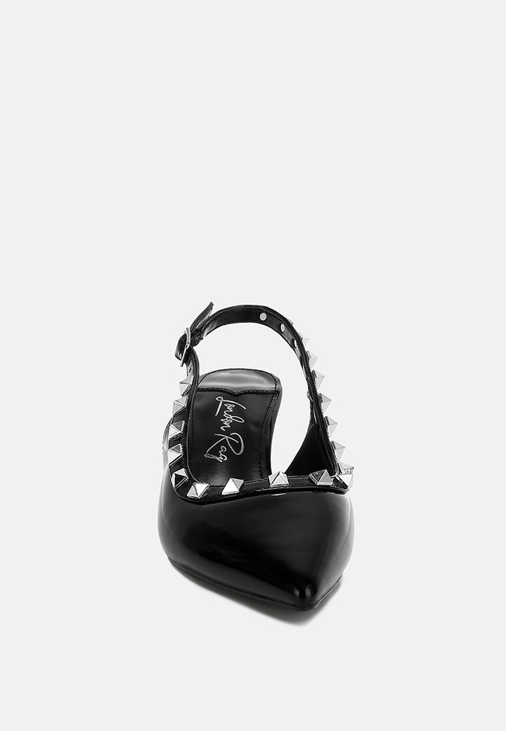 stud embellished slingback sandals by ruw#color_black