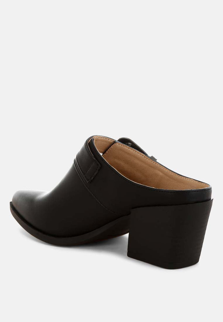 carved buckle statement mules by ruw#color_black