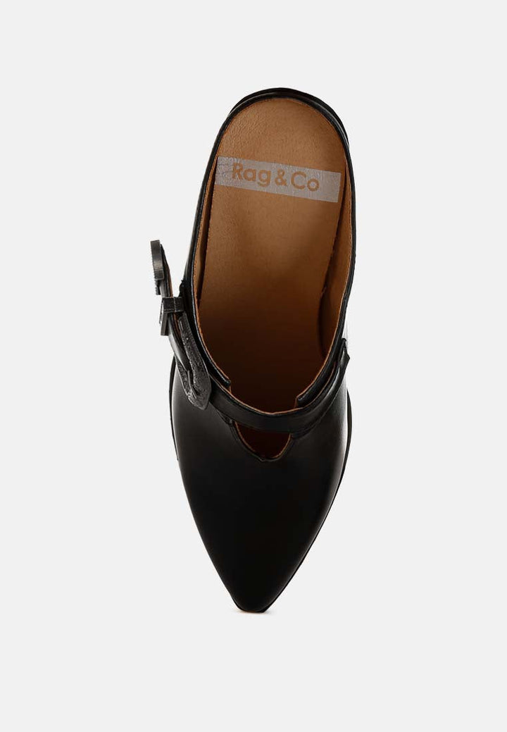 carved buckle statement mules by ruw#color_black