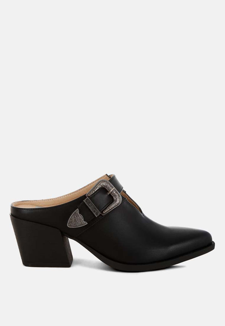 carved buckle statement mules by ruw#color_black