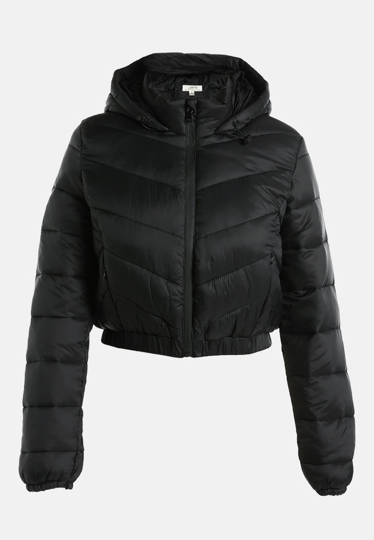 hooded puffer jacket#color_black