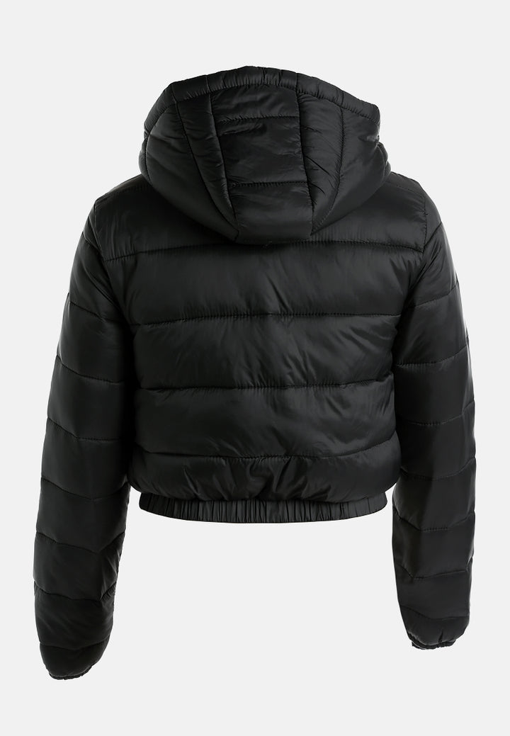 hooded puffer jacket#color_black