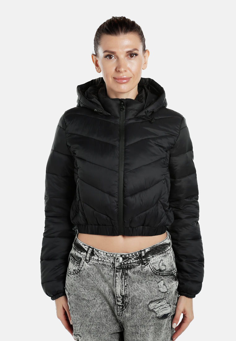 hooded puffer jacket#color_black