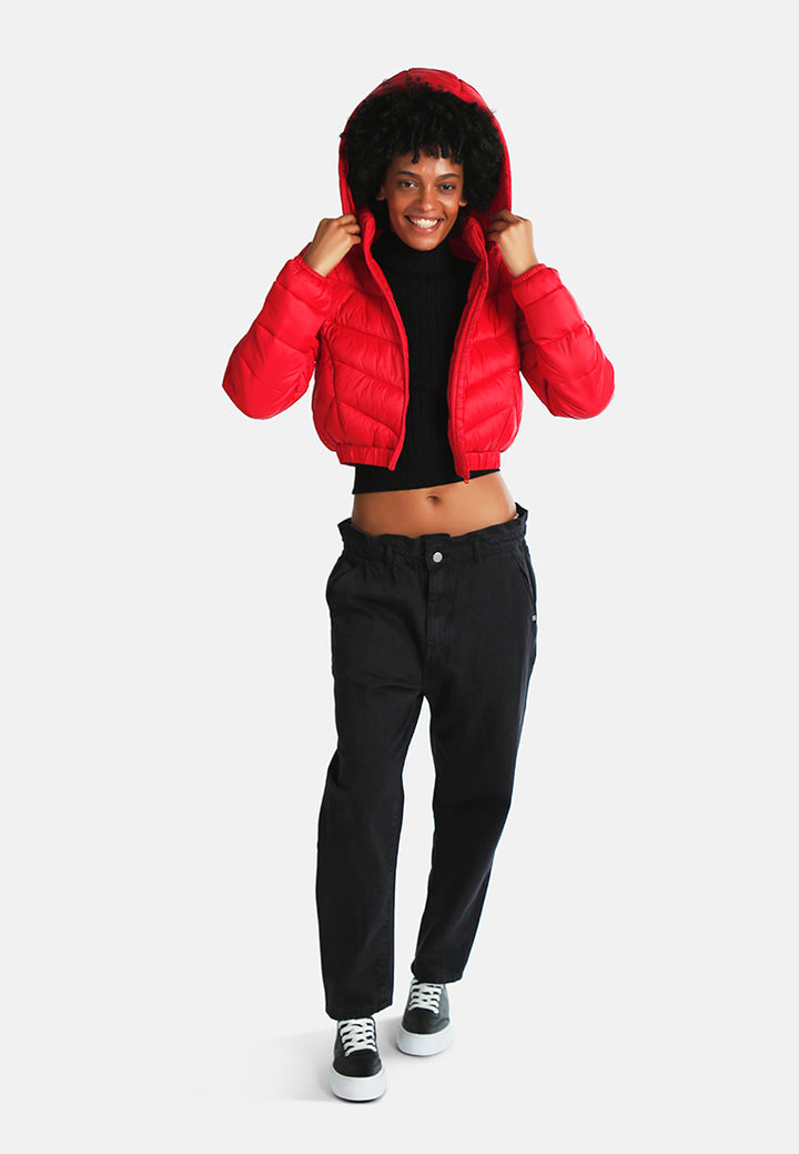 hooded puffer jacket#color_red