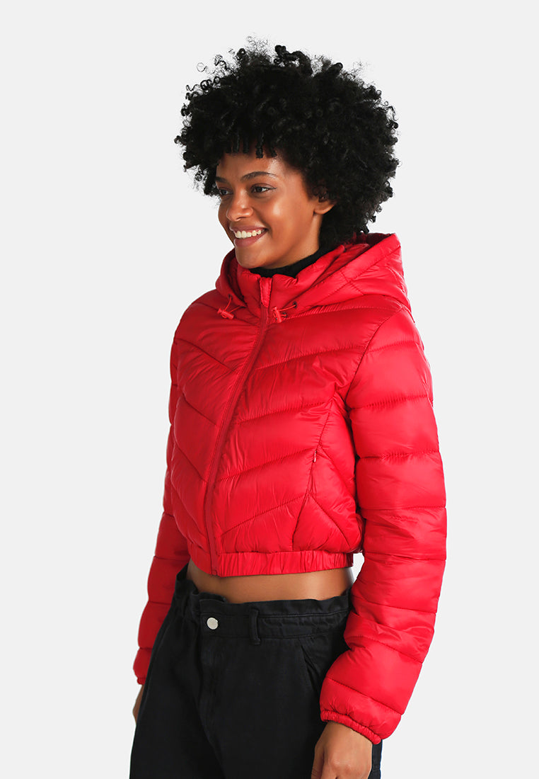 hooded puffer jacket#color_red