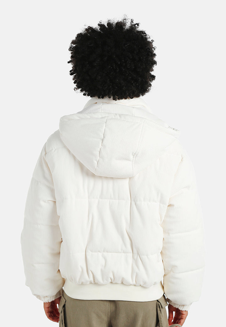 hooded puffer jacket#color_ecru