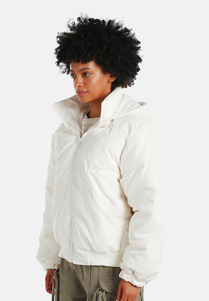 hooded puffer jacket#color_ecru