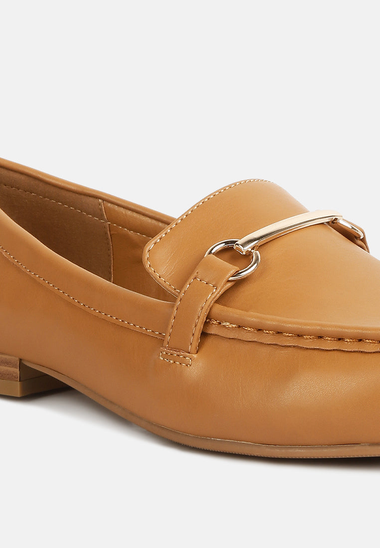 Horsebit Faux Leather Loafers