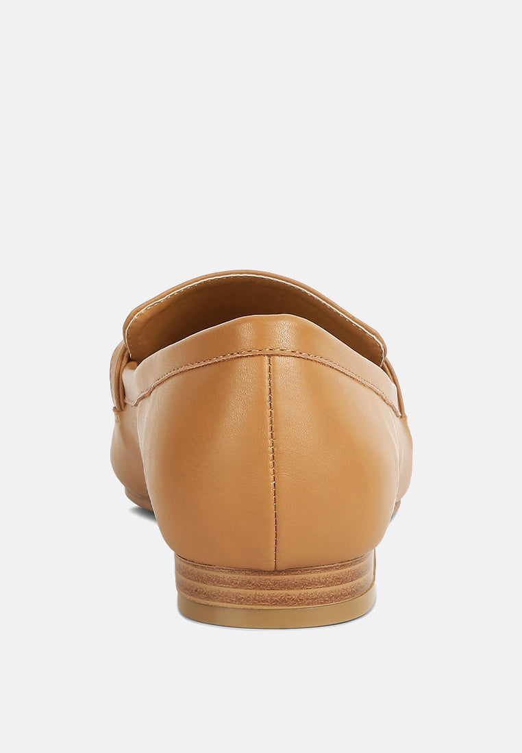 horsebit faux leather loafers#color_cognac