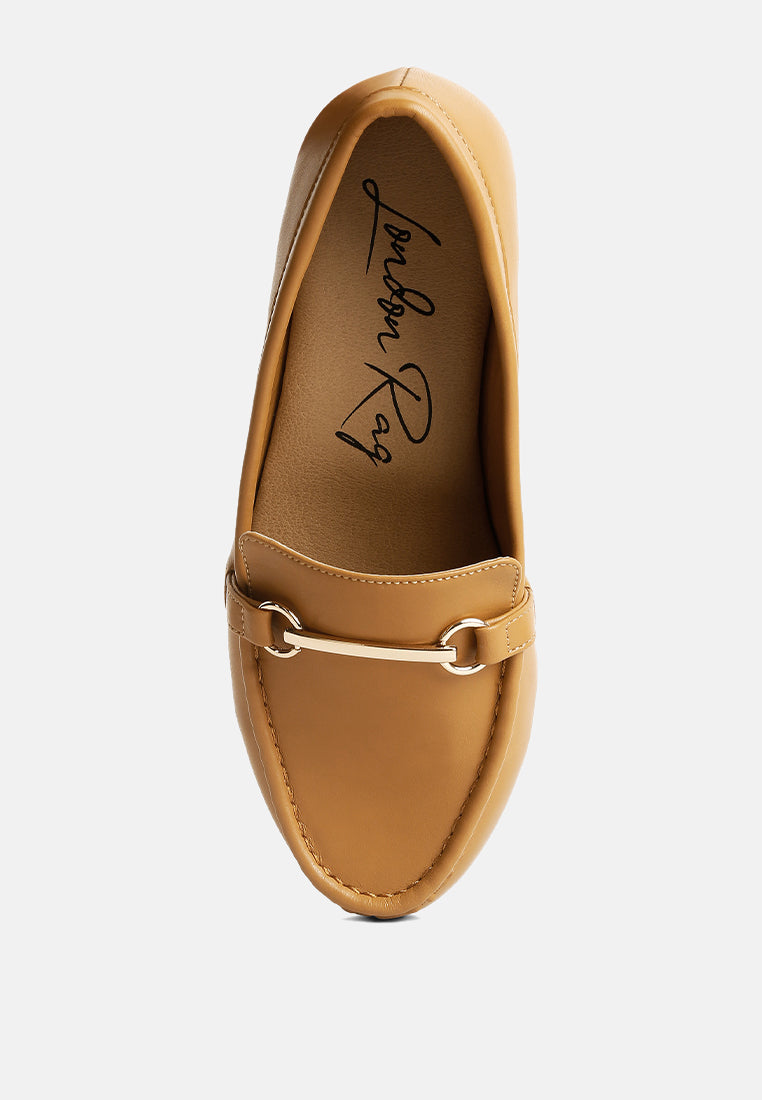 horsebit faux leather loafers#color_cognac