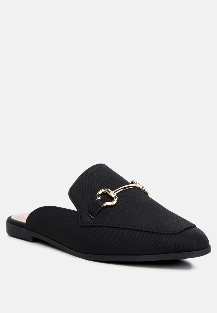 horsebit slip on mules#color_black