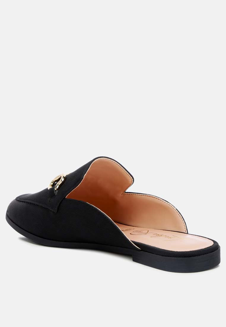 horsebit slip on mules#color_black