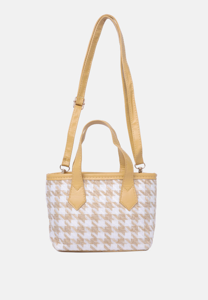 houndstooth pattern handbag#color_yellow