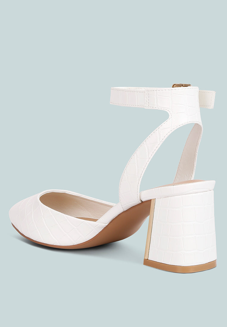 hyatt metallic sling block heel sandals#color_white