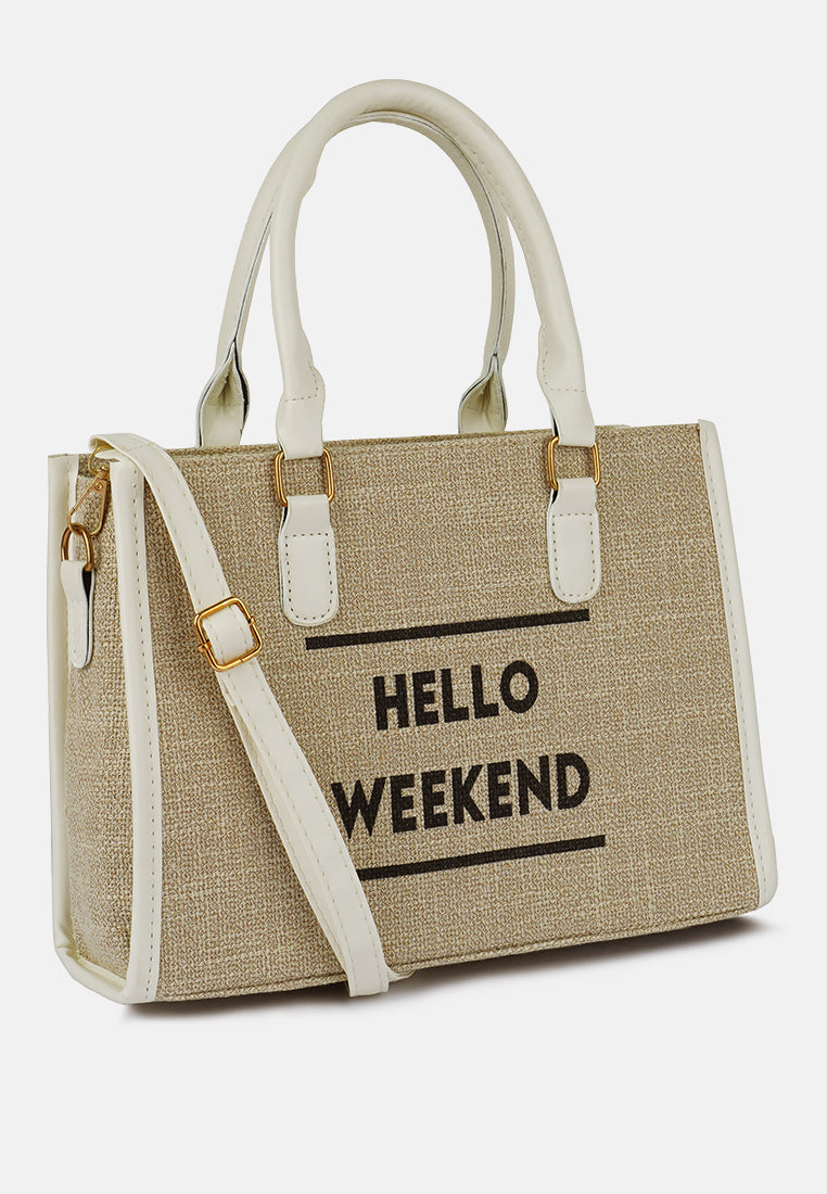 microfiber slogan tote bag#color_beige