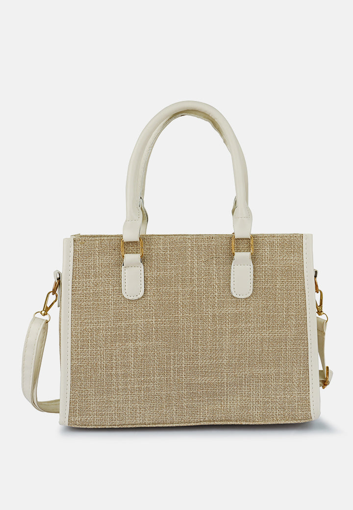 microfiber slogan tote bag#color_beige