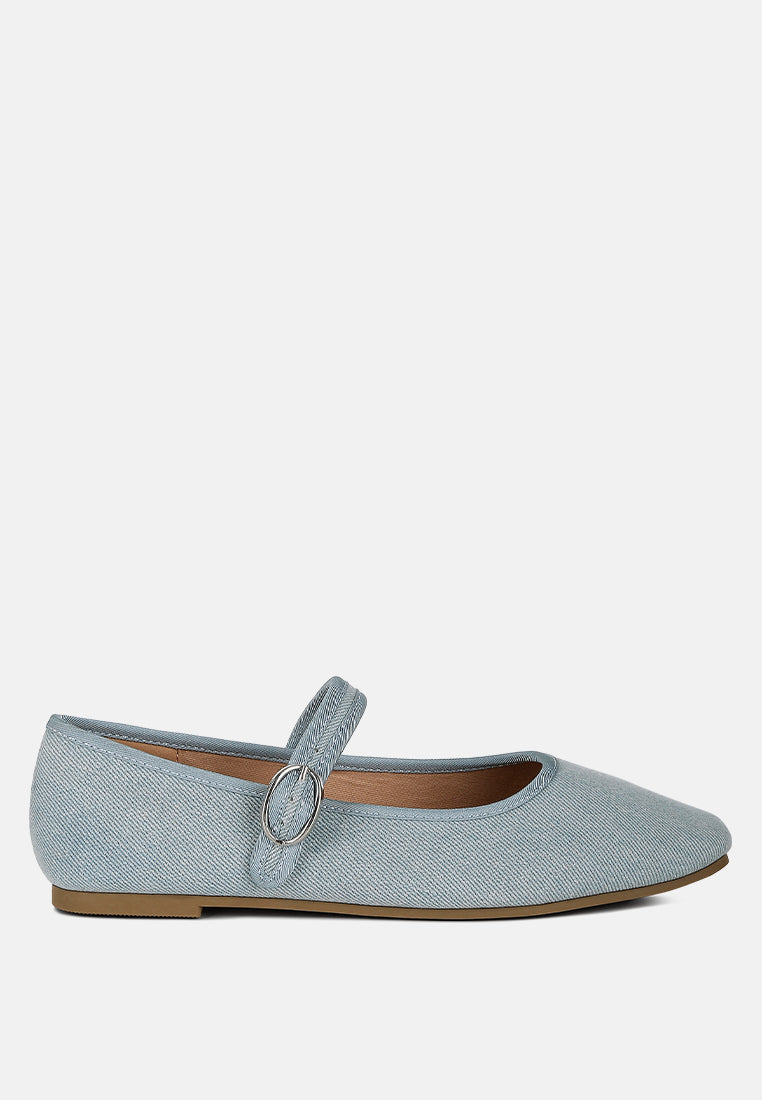 classic denim pin buckle ballerinas by ruw#color_blue