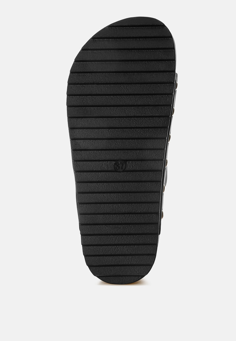 studded faux leather slip ons by mode#color_black