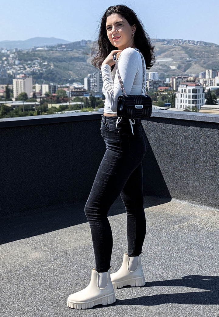 chunky chelsea boots by ruw color_beige