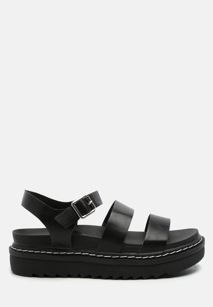black jim dual strap platforms with buckle Closure#color_black