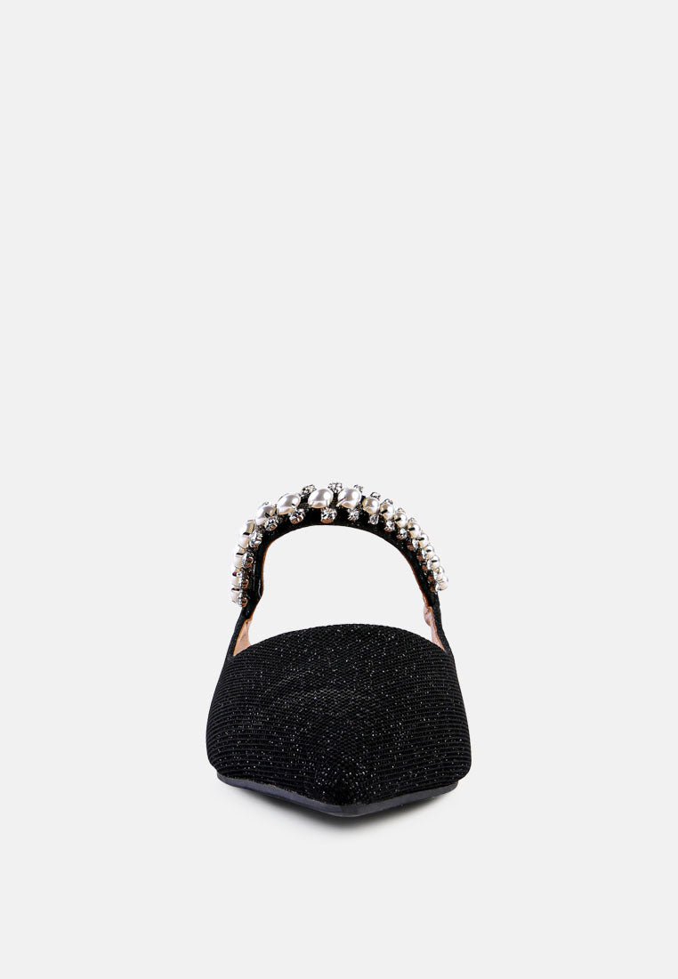 geode pearl embellished slip on mules by ruw#color_black