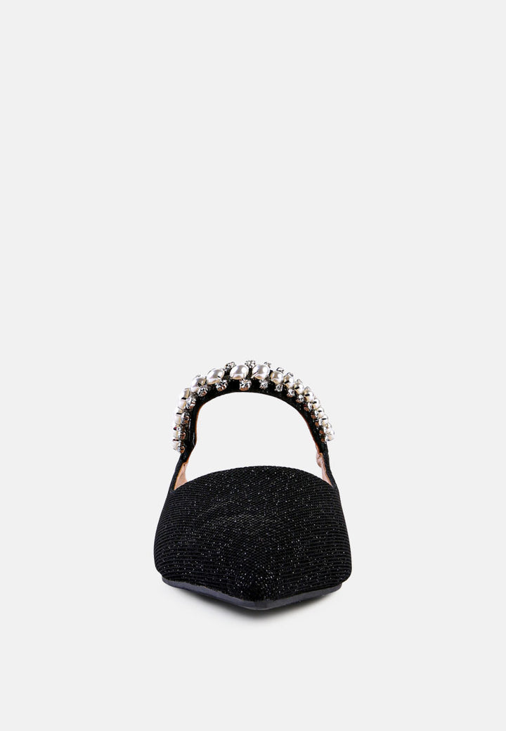 geode pearl embellished slip on mules by ruw#color_black
