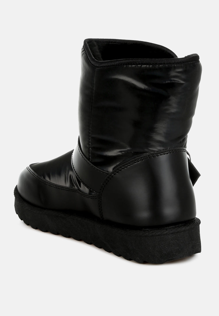 buckle strap puffy ankle boots by ruw#color_black