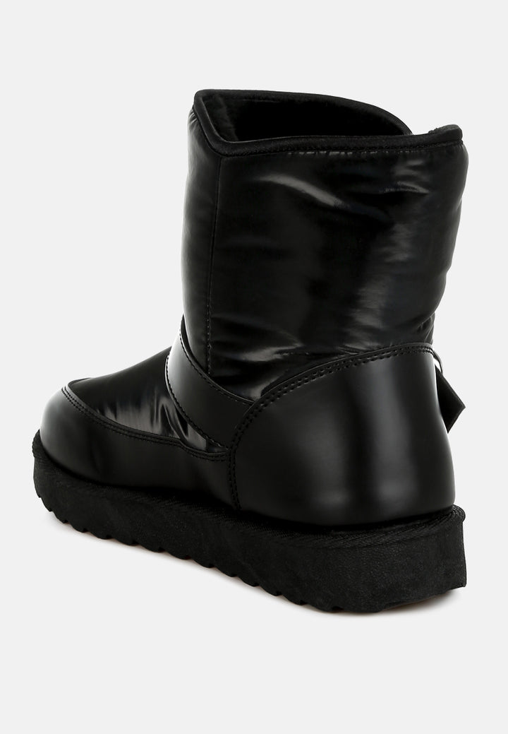 buckle strap puffy ankle boots by ruw#color_black