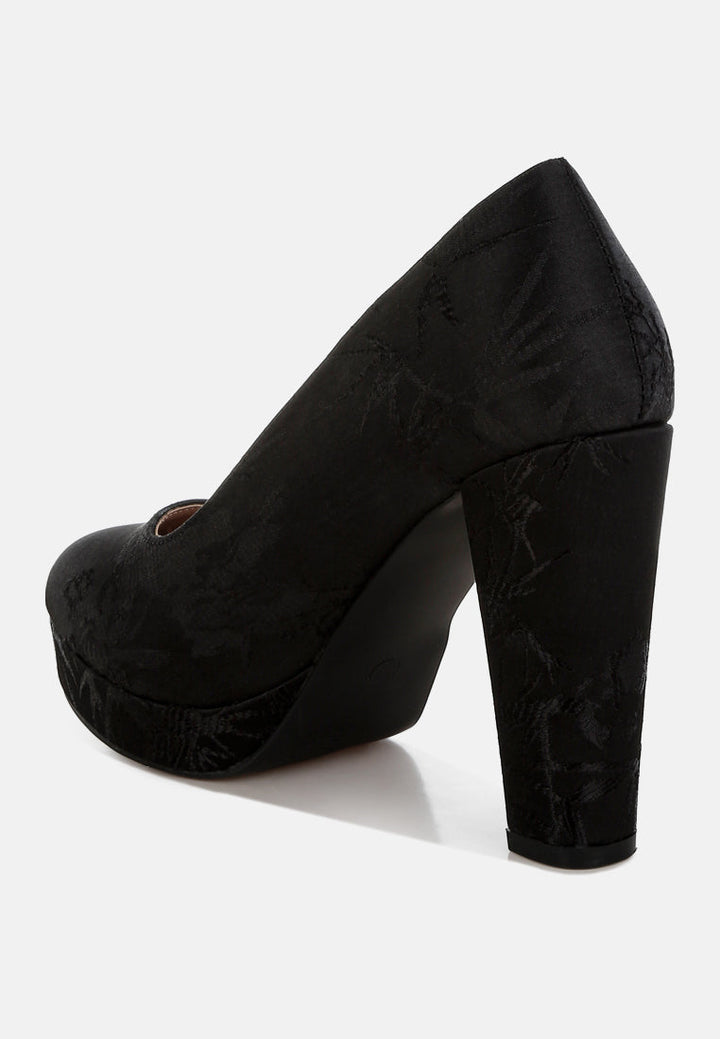 platform block heel pumps by ruw#color_black