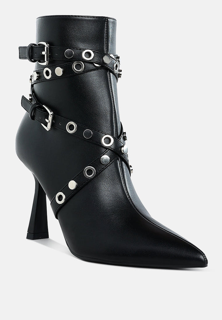 eyelets & studs harness ankle boots by ruw#color_black