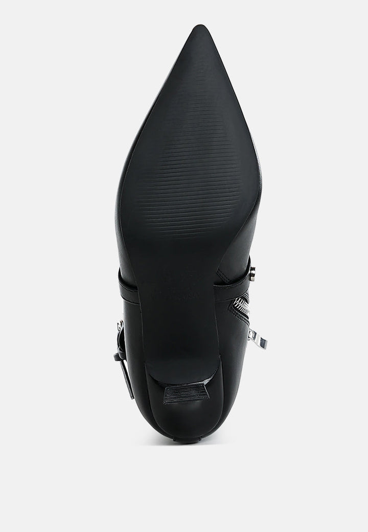 eyelets & studs harness ankle boots by ruw#color_black