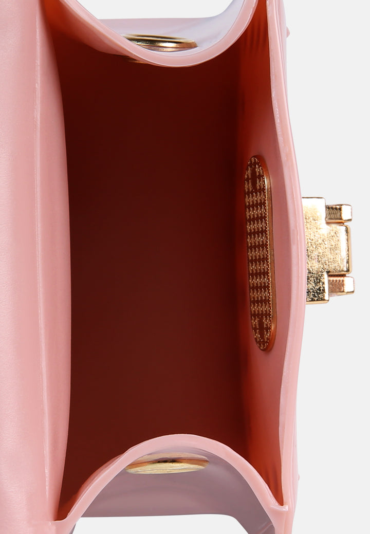 jelly buckled sling bag#color_nude