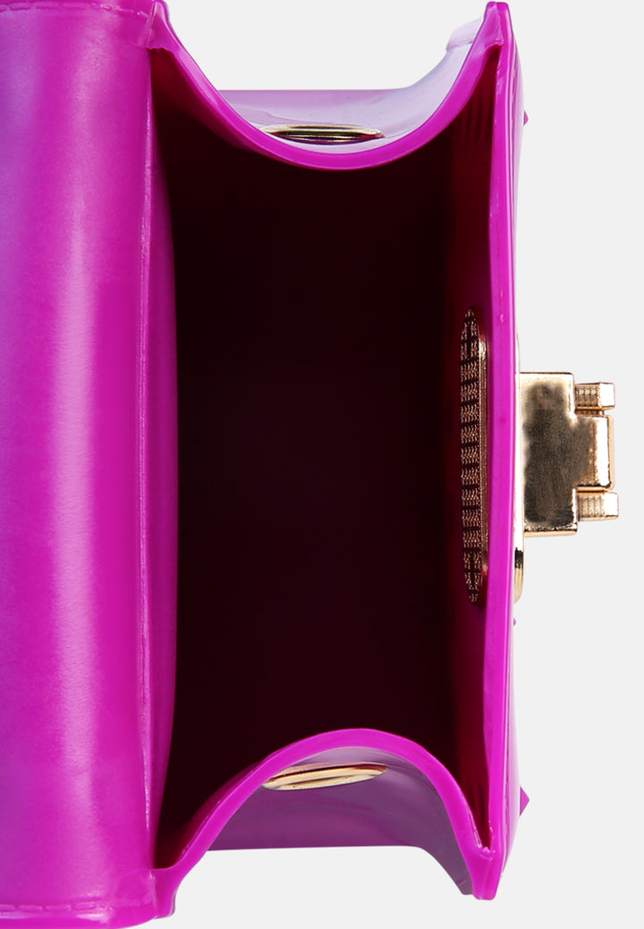jelly buckled sling bag#color_purple