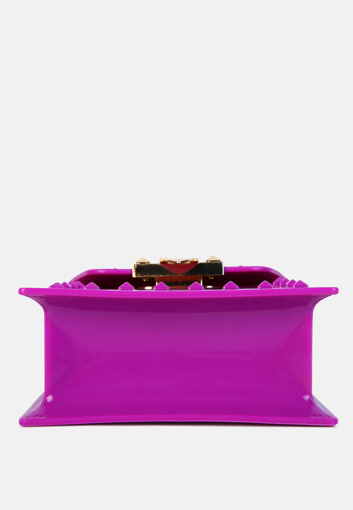 jelly buckled sling bag#color_purple
