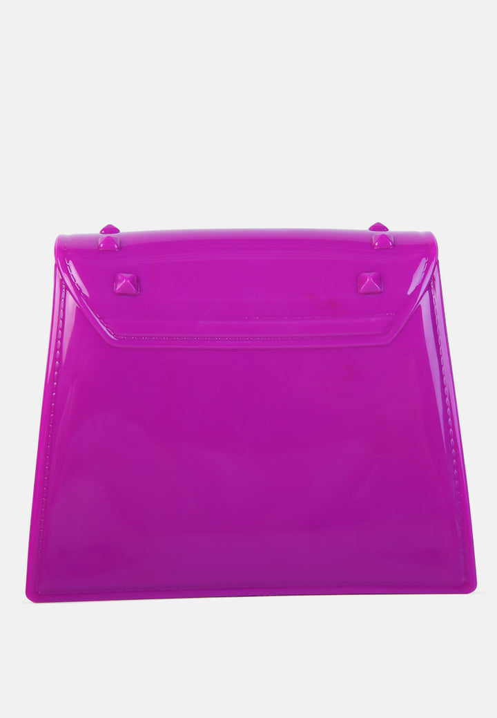 jelly buckled sling bag#color_purple