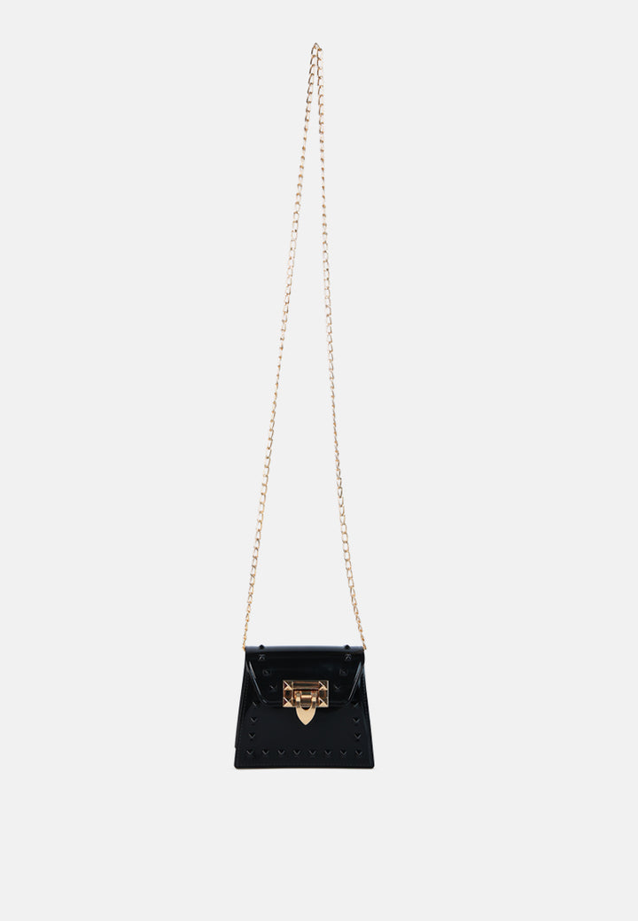 jelly buckled sling bag#color_black